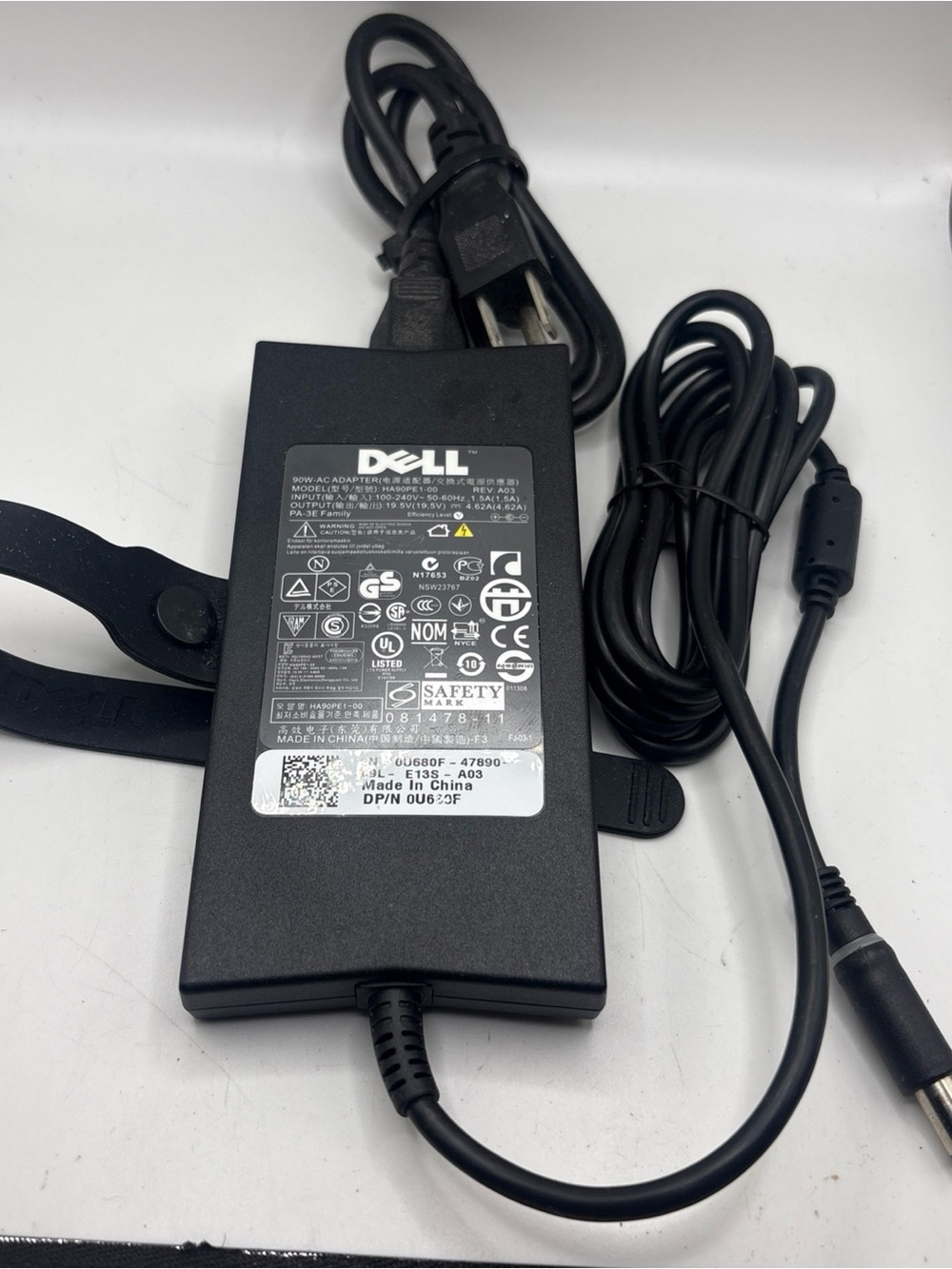 Dell 90W AC Power Adapter Charger 19.5V 4.62A HA90PE1-00 PA-3E 7.4mm Tip Genuine
